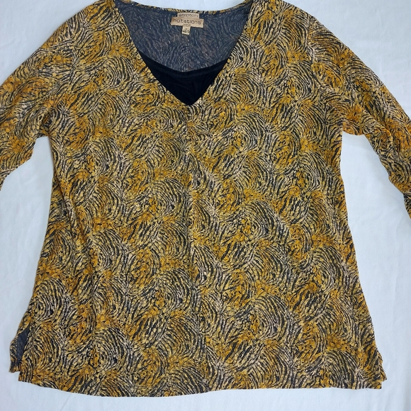 Notations 1/2 sleeve lightweight blouse, 1X - Picture 2 of 10